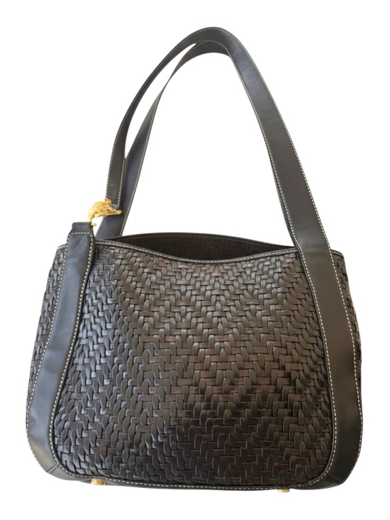 Kieselstein-Cord Handbags - Barry Kieselstein-Cord Vinatge Woven Leather Frog Ladybug Shoulder Bag Italy